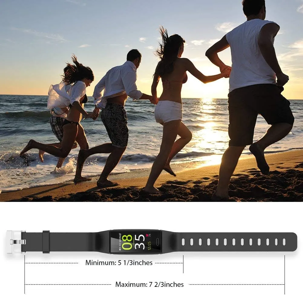 ZURURU Fitness Tracker with Blood Pressure Heart Rate Sleep Health Monitor for Men and Women, Upgraded Waterproof Activity Tracker Watch, Step Calorie Counter Pedometer Black