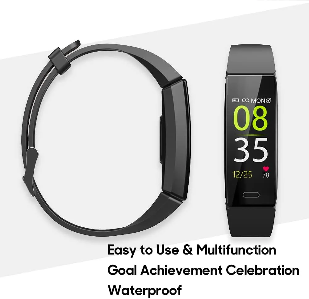 ZURURU Fitness Tracker with Blood Pressure Heart Rate Sleep Health Monitor for Men and Women, Upgraded Waterproof Activity Tracker Watch, Step Calorie Counter Pedometer Black