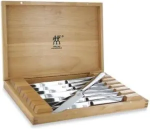 Zwilling J.A. Henckels Stainless Steel Steak Knife Set with Wood Presentation Box