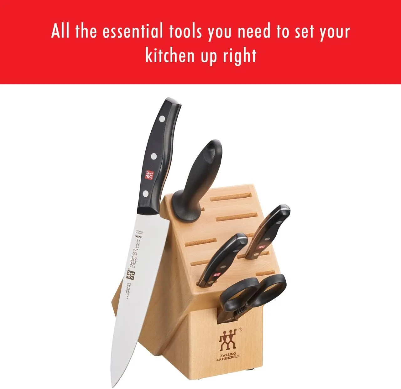 ZWILLING Twin Signature Knife Block Set, 6-pc, Black/Stainless Steel