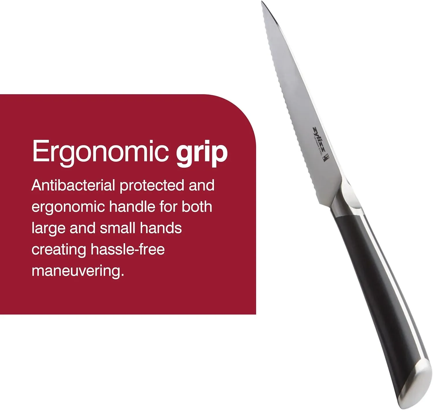 Zyliss Comfort Pro Paring Knife - Full Tang Vegetable & Fruit Knife - Ice Hardened Stainless Steel Peeling & Paring Knife - Cutlery with Antibacterial Handle - Black/Stainless Steel - 4.5 inches