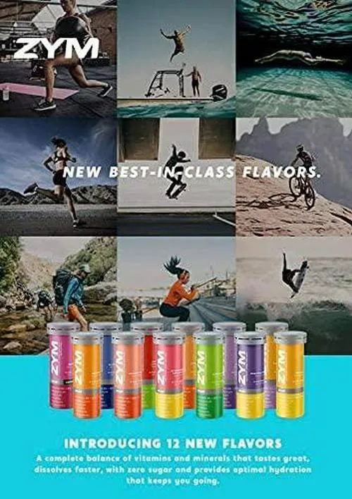 ZYM Sport Mango Passionfruit Electrolyte Effervescent Tablet, Natural Electrolyte Replacement Supplement for Fast Hydration and Energy (2 Pack, 20 Servings)